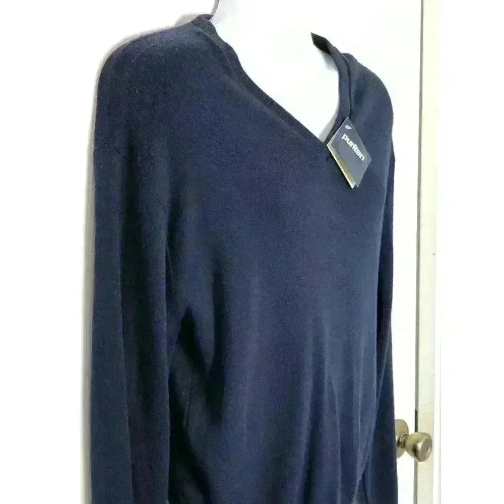 Vintage Puritan sweater XL v-neck navy orlon NWT made in USA GIFT
